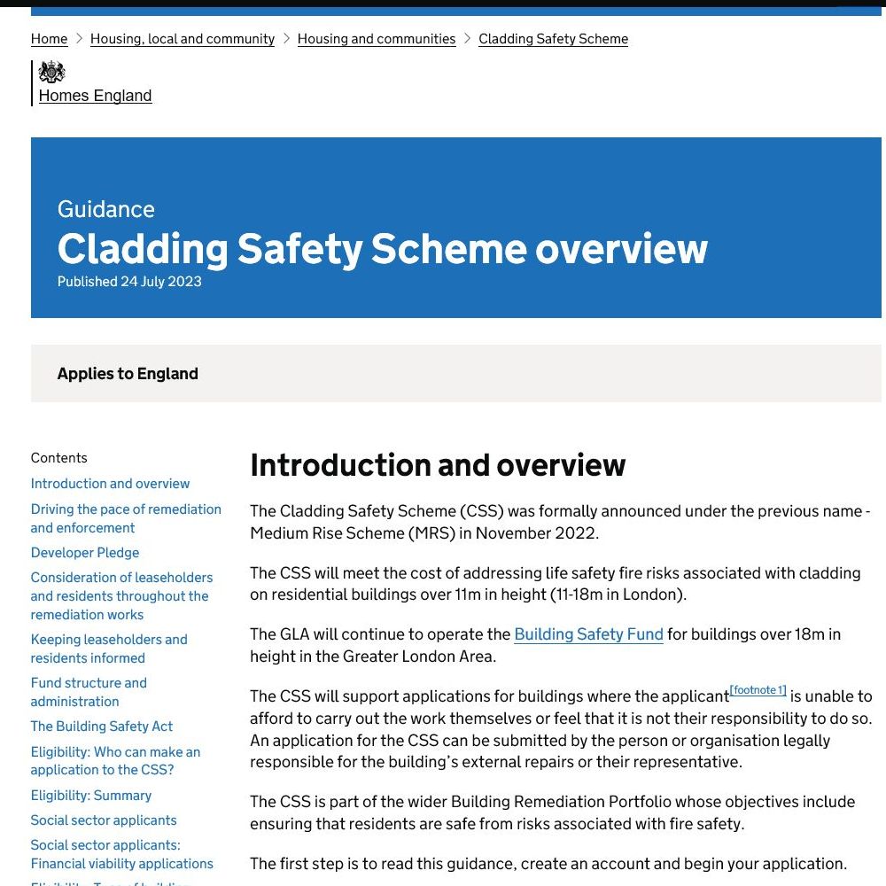 Cladding Safety Scheme launches today