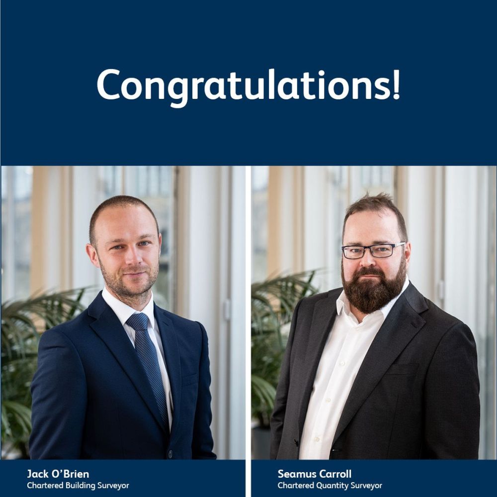 Jack O'Brien and Seamus Carroll Become Chartered Surveyors!